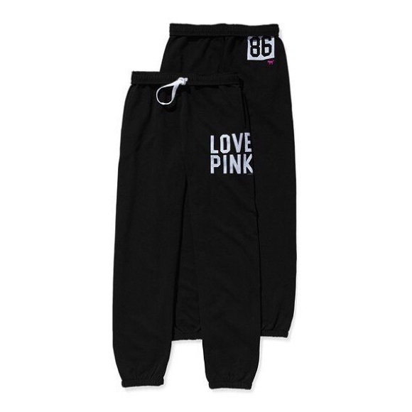 PINK Victoria's Secret Pants - PINK Victoria’s Secret Black Jogger Sweatpants ✨🖤